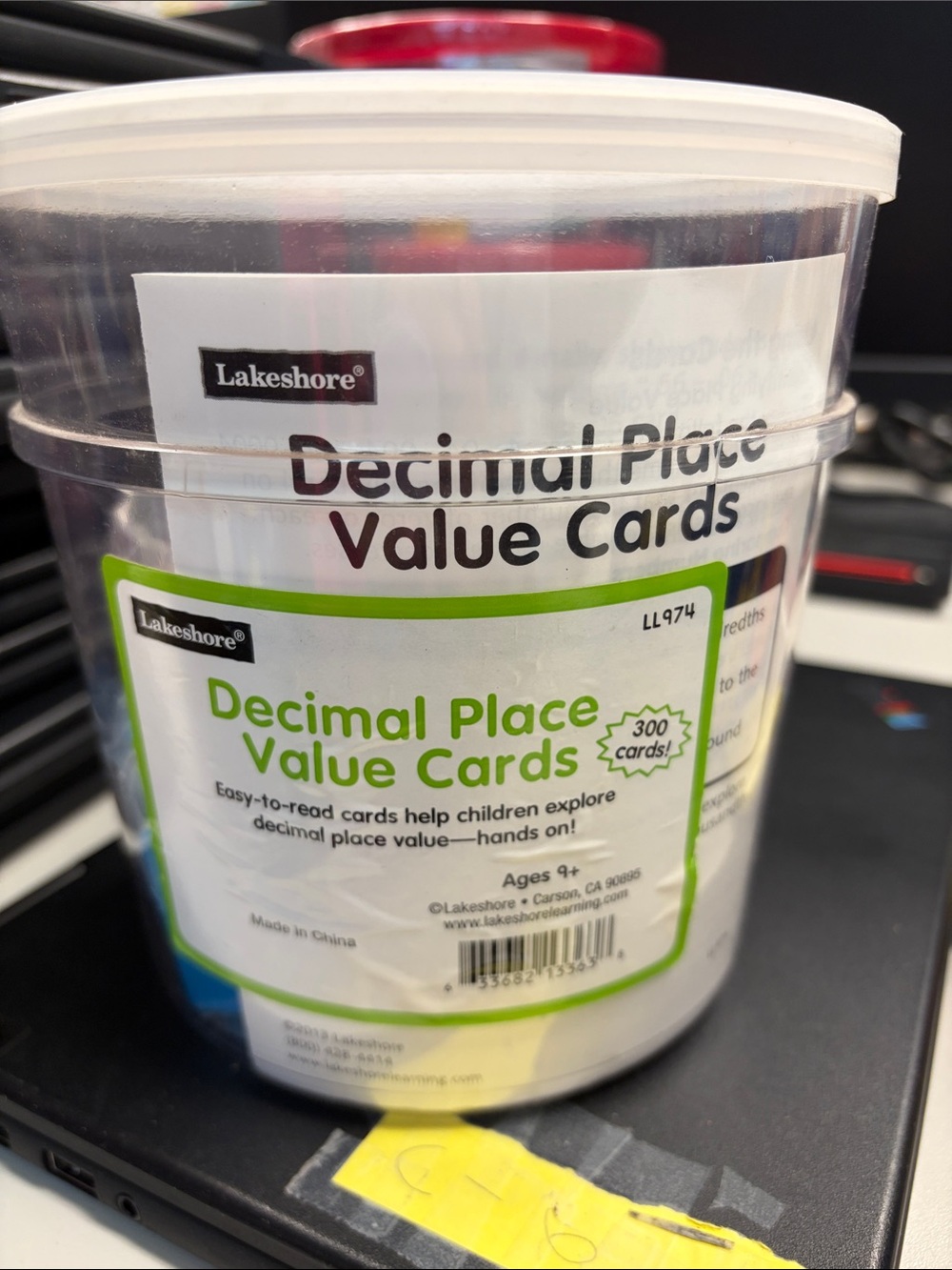 Lakeshore Decimal Place Value Cards – Green Accent